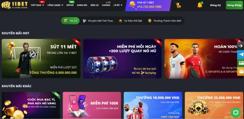 Khuyến mãi hấp dẫn cho thành viên đăng ký 11BET