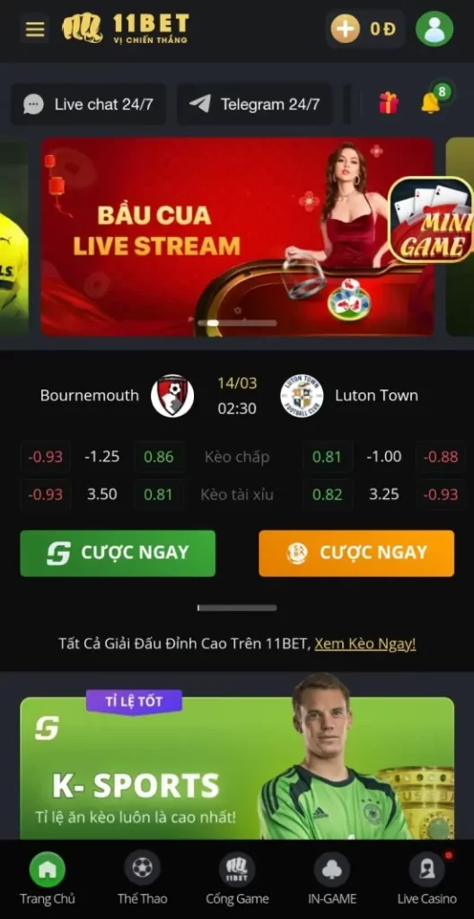 Truy cập nhà cái 11BET